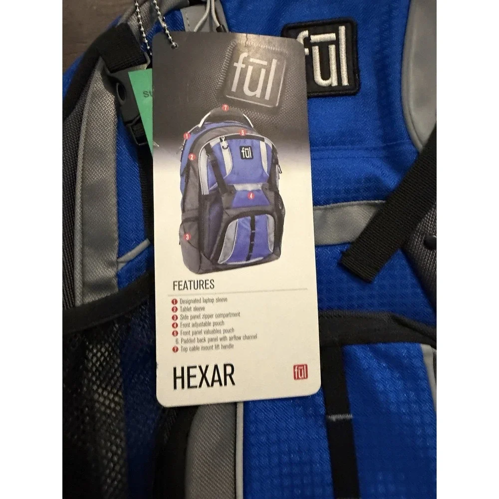 NEW Fūl Hexar Laptop Tablet Case Bag Backpack Blue & Gray 18